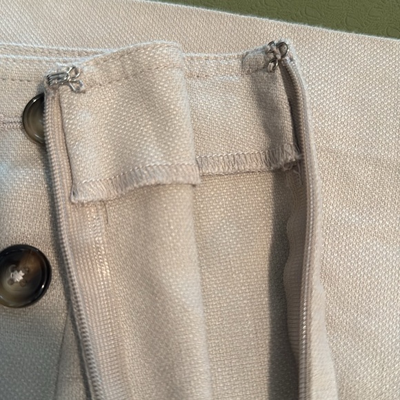 Ann Taylor Factory Linen Blend Crop Sailor Pants,size 8P,natural color,side zip - Picture 4 of 12